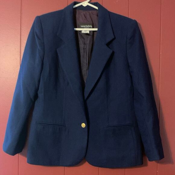 Haberdashery Size 10 Wool Blend Blazer Navy Blue - Picture 6 of 12